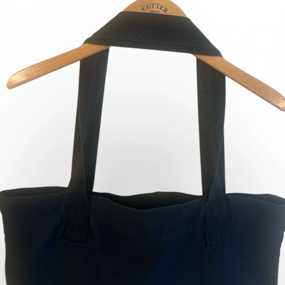 Esprit Vintage Tote Bag Black Multicolor Esprit Logo Front Pocket Handles Casual - Picture 4 of 14